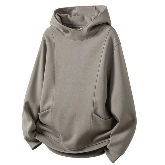 QHFBli Men's Pullover Hoodie Mens Half Zip Pullover Hooded Sweatshirt Comfortable Casual Jacket for Daily Streetwear Khaki L