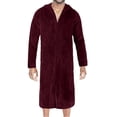 thumbnail image 1 of QHFBli Men's Fuzzy Bath Robe, Plush Long Zip Front Flannel Bathrobe Loungewear Soft Warm Cozy Spa Shower Robe for Winter, 1 of 7