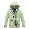 thumbnail image 1 of QHFBli Men's Lightweight Jacket Men's Windproof Winter Hooded Ski Jacket Solid Color Outdoor Warm Breathable Casual Jacket, 1 of 3