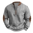 thumbnail image 1 of QHFBli Men's Minimalist Crewneck Sweatshirt Men's Knit Zipper Sweater Long Sleeve Printed Collarless Grey XXXL, 1 of 3