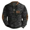 thumbnail image 1 of QHFBli Men's Plus Size Crewneck Sweatshirt 2024 Autumn Winter Men Fashion Casual 3D Digital Print Knitted Sweater Fabric Half Zip Round Neck Light Pink XL, 1 of 2
