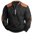 thumbnail image 1 of QHFBli Men's Premium Crewneck Sweatshirt 2024 Autumn Winter Men Fashion Casual 3D Digital Print Knitted Sweater Fabric Half Zip Round Neck Black XXXXL, 1 of 3