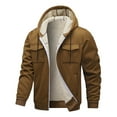 thumbnail image 1 of QHFBli Men's Quilted Jacket Men's Casual Winter Hooded Jacket with Zip Front Windproof Outdoor Lined Coat for Cold Weather, 1 of 4