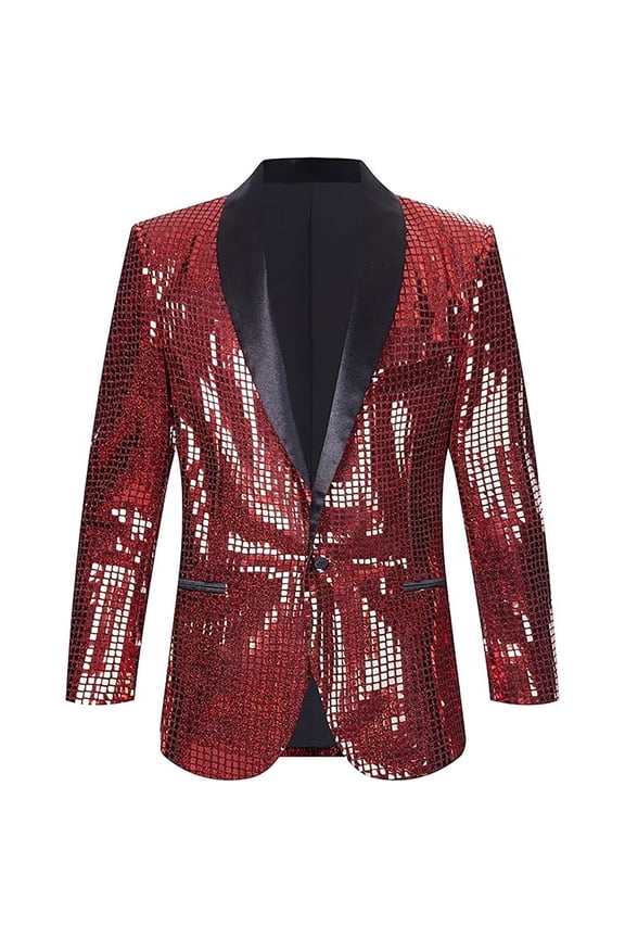 Men's Sequin Blazer Sparkle Suit Disco Prom Jacket Party Shiny Tuxedo Banquet Celebration Fashion Sport Coat for Mens Adult