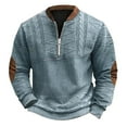 thumbnail image 1 of QHFBli Men's Slim Fit Crewneck Sweatshirt 2024 Autumn Winter Men 3D Digital Printed Knitted Sweater Fabric Half Zip Crewneck Light Blue XXXXXL, 1 of 3