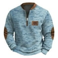 thumbnail image 1 of QHFBli Men's Tall Crewneck Sweatshirt 2024 Autumn Winter Men Fashion Casual 3D Digital Print Knitted Sweater Fabric Half Zip Round Neck Pink L, 1 of 2