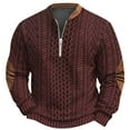 thumbnail image 1 of QHFBli Men's Tall Crewneck Sweatshirt 2024 Autumn Winter Men Fashion Casual 3D Digital Print Knitted Sweater Fabric Half Zip Round Neck S, 1 of 3