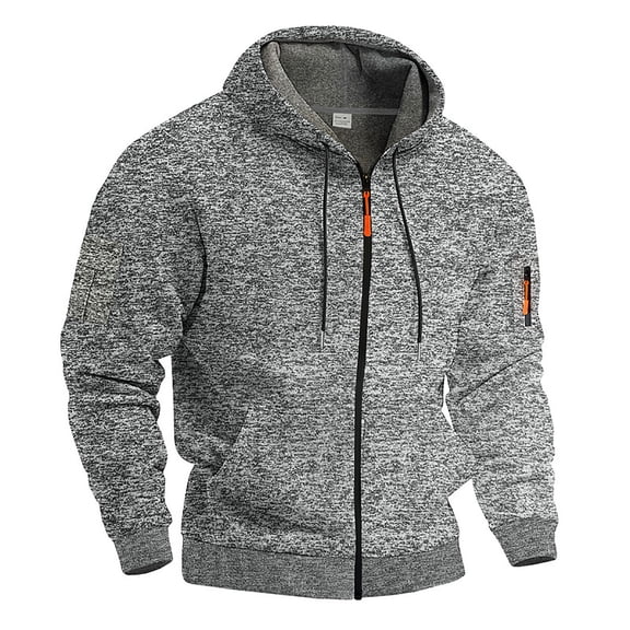 QHFBli Men's Trucker Jacket Men's Heavyweight Padded Workwear Hooded Zipper Jacket Trend Sports Casual Outerwear Coat