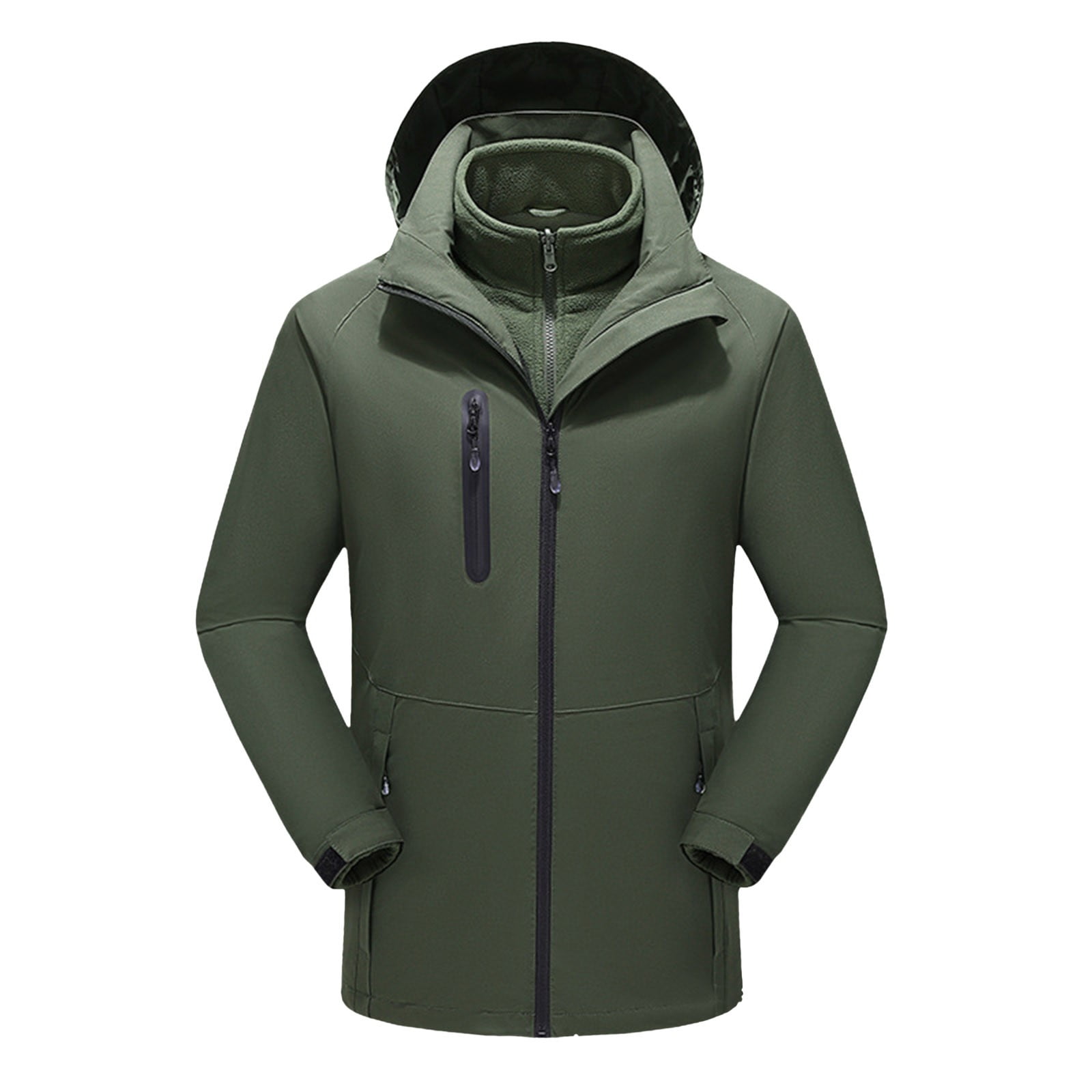 QHFBli Men's Trucker Jacket Men's Outdoor Smart 15 Heating Hardshell ...