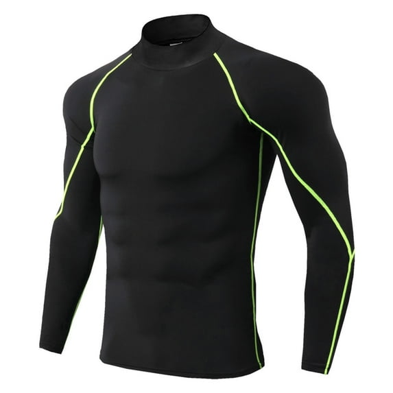QHFBli Men's Turtleneck Fitness Long Sleeves, Turtle Neck Compression Shirts for Men
