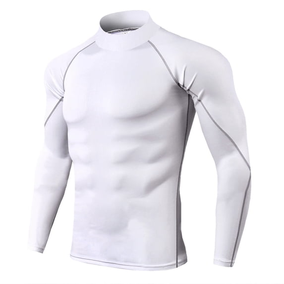 QHFBli Men's Turtleneck Fitness Long Sleeves, Turtle Neck Compression Shirts for Men