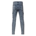 thumbnail image 1 of QHFBli Men's Vintage Ripped Hop Jeans Distressed Side Pocket Stretch Denim Pants Patches Slim Fit Harem Jean Trousers, 1 of 8