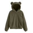 thumbnail image 1 of QHFBli Men's Zip-Up Hoodie Mens Bear Ears Hooded Sweatshirt Warm Winter Pullover Cozy Soft Hoodie for Adults Army Green XXL, 1 of 5