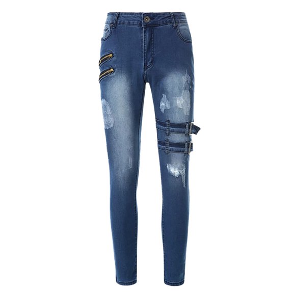 QHFBli Mens Baggy Jeans Fashionable Straight Leg Pants Stretch Business Casual