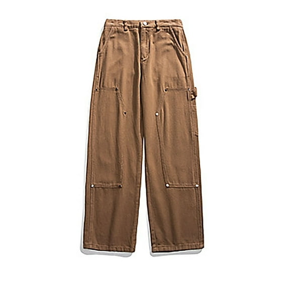 QHFBli Mens Baggy Jeans Relaxed Fit Jeans Straight Leg Stretch Comfort Ninth Pants Denim Jeans