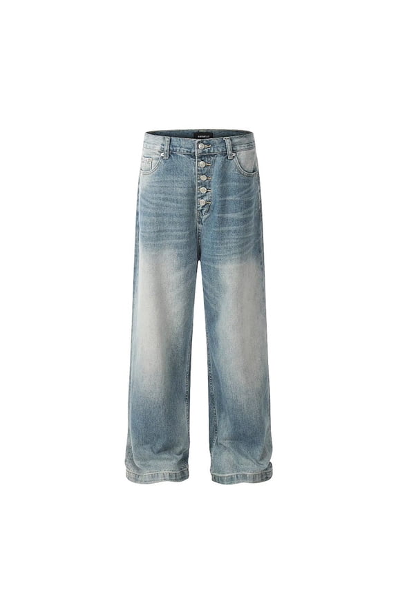 Mens Baggy Jeans Spring and Autumn All Retro Old Men and Women Straight Korean Version Trend Boy Casual Trousers Denim Pants