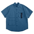 thumbnail image 1 of QHFBli Mens Button Down Short Sleeve Shirt Regular Fit Button Up Work Shirts with Two Pockets, 1 of 2