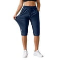 thumbnail image 1 of QHFBli Mens Capri Pants 3/4 Long Jogger Sport Shorts,Workout/Gym/Yoga/Beach Shorts Quick Dry with Zipper Pockets, 1 of 9