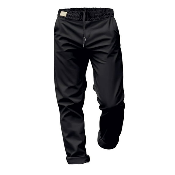 QHFBli Mens Casual Pants Relaxed Fit Flat Front Expandable Waist Chino Slack Trousers
