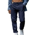 thumbnail image 1 of QHFBli Mens Casual Pants Relaxed Fit Flat Front Expandable Waist Chino Slack Trousers, 1 of 9