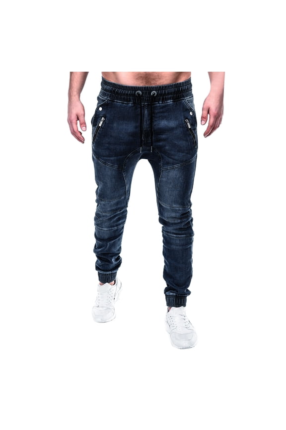 Mens Classic Slim Fit Stretchy Jeans for Men Flex Denim Pants Ripped Designer