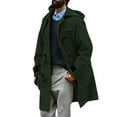 thumbnail image 1 of QHFBli Mens Classic Trench Coat Men's Anorak Winter Coat with Lapel Design Long Sleeve Insulated Leather Jacket Thickened Green XXXXL, 1 of 7