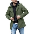 thumbnail image 1 of QHFBli Mens Classic Trench Coat Men's Classic Long Trench Coat with Lapel Collar Casual Outdoor Green XL, 1 of 7