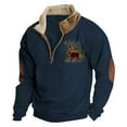 thumbnail image 1 of QHFBli Mens Crewneck Sweatshirt Men Fashion Casual Relaxed Comfortable Printed Long Sleeve Hoodless Sweatshirt Crewneck Pullover Top for Navy XXL, 1 of 3