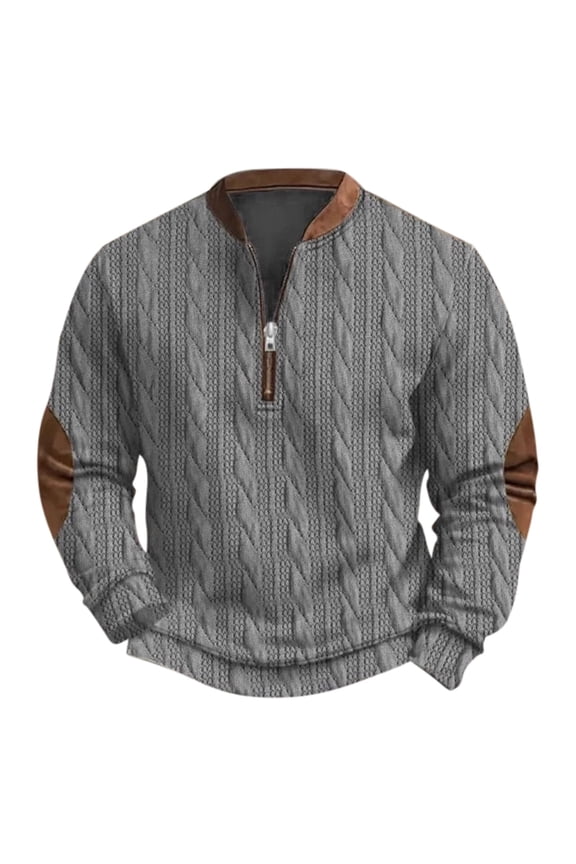 Mens Crewneck Sweatshirt Men's 3D Printed Half Zip Sweatshirt Autumn Winter Graphic Grey XXL