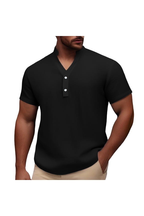 Mens Golf Polo Shirts Short Sleeve Casual Banded Bottom Stretch Classic Fit Solid Knit T-Shirts