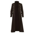thumbnail image 1 of QHFBli Mens Long Trench Coat Men's Anorak Long Mid Coat Stand Collar Halloween Windbreaker Jacket Outerwear Brown XL, 1 of 4
