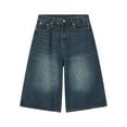 thumbnail image 1 of QHFBli Mens Loose Denim Shorts Jean Jorts Shorts Men's Loose Hop Cropped Jeans Work Denim Shorts With Cargo Pockets, 1 of 2