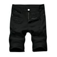 thumbnail image 1 of QHFBli Mens Ripped Distressed Slim Fit Holes Denim Shorts, 1 of 3