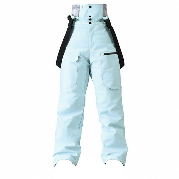 QHFBli Mens Ski Pants Snow Snowboard Pants Waterproof Insulated Baggy Windproof Hiking Winter Warm for Men Women