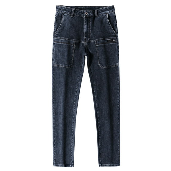 QHFBli Mens Slim Fit Stretch Jeans Skinny Jeans for Men, Distressed Straight Leg Fashion Comfort Flex Waist Pants