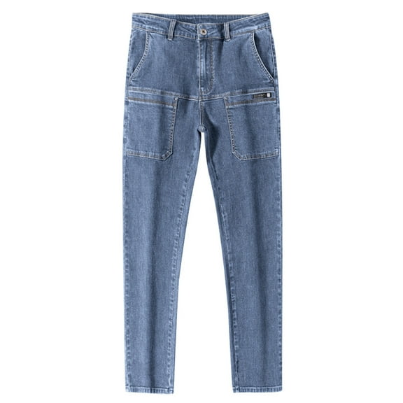 QHFBli Mens Slim Fit Stretch Jeans Skinny Jeans for Men, Distressed Straight Leg Fashion Comfort Flex Waist Pants