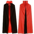 thumbnail image 1 of QHFBli Mens Trench Coat 2023 Halloween Witch Cape Robe for Adults and Children Double Layer Black Red M, 1 of 2