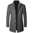 thumbnail image 1 of QHFBli Modern Mens Trench Coat Men's Casual Mid-Length Wool Blend Anorak Coat Jacket with Classic Grey L, 1 of 6