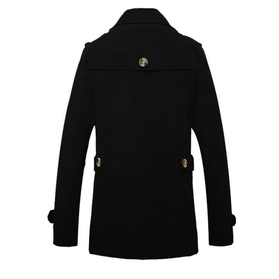 QHFBli Modern Mens Trench Coat Men's Solid Color Anorak Jacket Long Sleeve Turn-Down Collar Windbreaker Coat for Autumn Black L