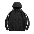 thumbnail image 1 of QHFBli Oversized Mens Trench Coat Men's Autumn Winter Plus Size Outdoor Anorak Zipper Jacket Coat for Black XXXXXXXXL, 1 of 5
