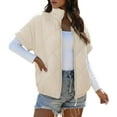 thumbnail image 1 of QHFBli Quilted Jackets for Women 2031 Casual Lightweight Short Sleeve Zip Up Warm Vests, 1 of 4