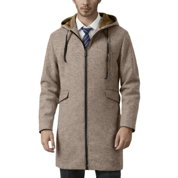 QHFBli Regular Fit Mens Trench Coat Men's Anorak Windbreaker Jacket For Outdoor Adventures Lightweight Durable Raincoat Khaki L