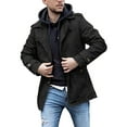 thumbnail image 1 of QHFBli Regular Fit Mens Trench Coat Men's Classic Long Trench Coat with Lapel Collar Casual Outdoor Black XXXXXL, 1 of 7