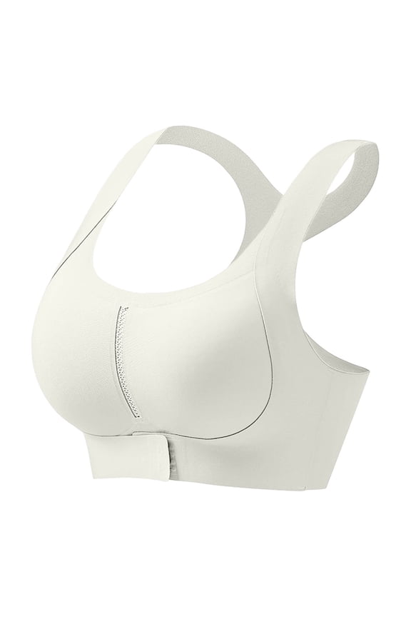 Seamless Workout Correction Bra, Front Buckle Lift Gathering, Hunchback Straightening & Shoulder Opening Support Shapewear White XXXL