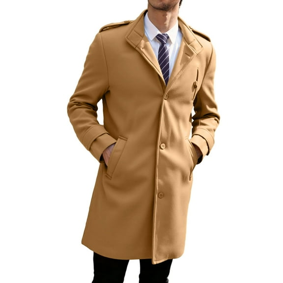 QHFBli Slim Fit Mens Trench Coat Men's Lightweight Anorak Windbreaker Jacket Outdoor Activities Comfortable Fashionable Layering For Khaki XL