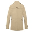 thumbnail image 1 of QHFBli Slim Fit Mens Trench Coat Men's Solid Color Anorak Jacket Long Sleeve Turn-Down Collar Windbreaker Coat for Autumn Beige L, 1 of 8
