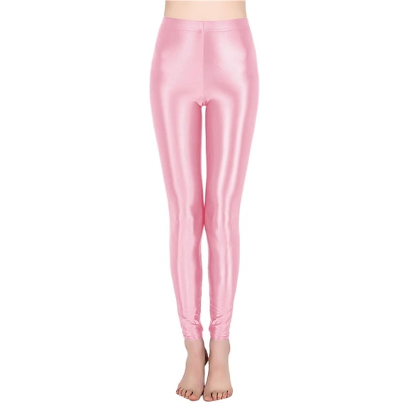 QHFBli Spandex Yoga Pants for Women Legging Plus Size High Waist Workout Leggings Shiny Yoga Tights For Women with Comfortable Stretch Fabric and Secure