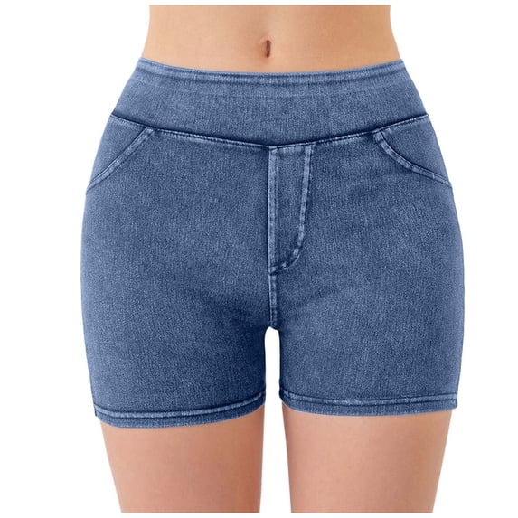 QHFBli Summer Shorts for Women Lightweight High Rise Bike Shorts Lifting Tummy Control Ruched Booty Yoga Short Pants