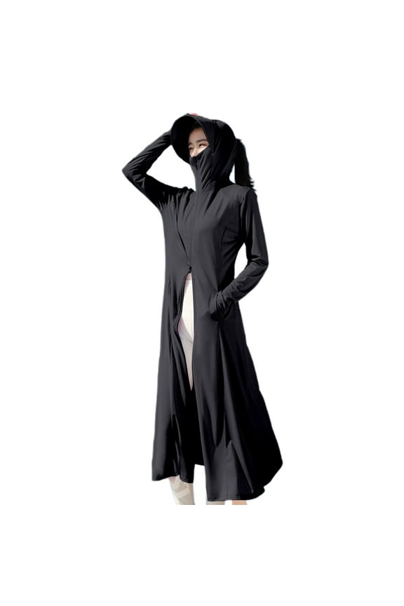 Sun Protection Clothing Women Long Sleeve UPF 60+ Swimsuit Cover Up Lightweight Full Zip UV Dresses for Women