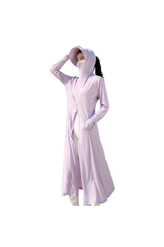 Sun Protection Clothing Women Long Sleeve UPF 63+ Swimsuit Cover Up Lightweight Full Zip UV Dresses for Women